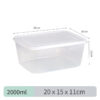GROWSIR Toples Kotak Plastik Bening Kedap Udara Tebal Serbaguna 1000 2000 3000ml Wadah Penyimpanan CF093