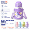 GROWSIR Tumbler Anak Stainless Steel SUS316 Lucu 500ml Botol Minum Sekolah Sedotan Tali Gantung Termal Anti Bocor Tahan Panas Dingin BZ075