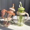 GROWSIR Tumbler Botol Minum Ice Cream Viral Jumbo 1300ML Aesthetic Sedotan Infuser Pegangan Gagang