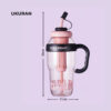 GROWSIR Tumbler Botol Minum Ice Cream Viral Jumbo 1300ML Aesthetic Sedotan Infuser Pegangan Gagang
