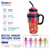 GROWSIR Tumbler Botol Minum Ice Cream Viral Jumbo 1300ML Aesthetic Sedotan Infuser Pegangan Gagang
