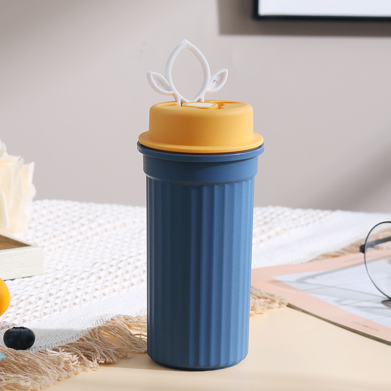 GROWSIR Tumbler Kopi Portable 350ml PP Food Grade Gelas Minum Coffee Cup Anti Tumpah Tutup Sedotan BZ056