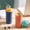 GROWSIR Tumbler Kopi Portable 350ml PP Food Grade Gelas Minum Coffee Cup Anti Tumpah Tutup Sedotan BZ056