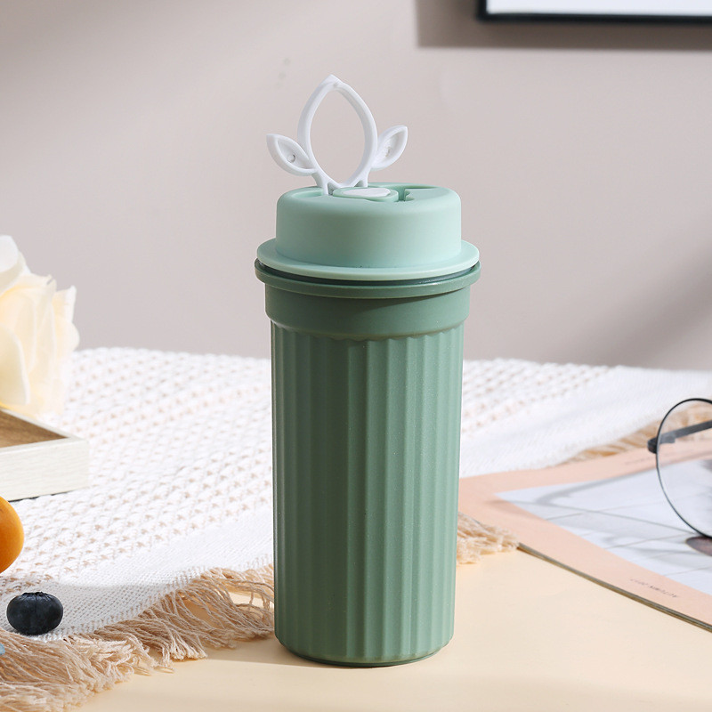 GROWSIR Tumbler Kopi Portable 350ml PP Food Grade Gelas Minum Coffee Cup Anti Tumpah Tutup Sedotan BZ056