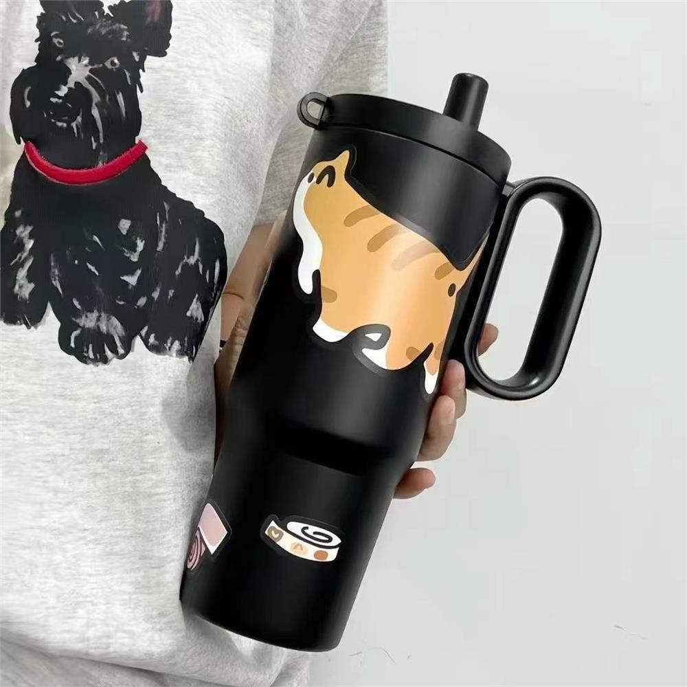 GROWSIR Tumbler Stainless Steel SUS316 Sedotan + Infuser 720ML Tahan Panas Dingin Anti Bocor Vacuum Food Grade dengan Gagang Tali BZ064