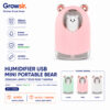 GRWOSIR Humidifier USB Mini Portable Bear dengan Lampu Tidur RGB 7 Warna Pelembap Udara Ultrasonik FS038