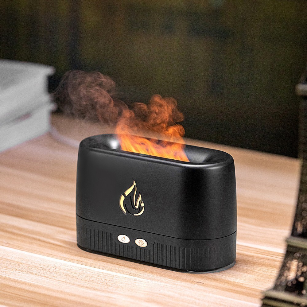 GROWSIR Humidifier Aromaterapi Efek Api Ultrasonic RGB 7 Warna Diffuser Essential Oil FS047 - Gambar 5