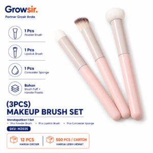 GROWSIR [3 PCS] Set Makeup Brush Lipstick Concealer Sponge Stik Tools Applicator MZ035