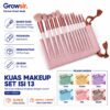 GROWSIR 13 Set Kuas Make Up Set isi 13 pcs FREE Pouch / MakeUp Tools Cosmetic Brush / Kuas Rias Face Contour Eyeshadow Lipbrush 13pc Lengkap Kuas Kosmetik MZ023