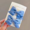 GROWSIR [2 PCS] Jepit Rambut Anak Perempuan Pita Set Motif Polos Jepitan Ribbon Hair Pin Korea SP004