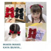 GROWSIR [2 PCS] Jepit Rambut Anak Perempuan Pita Set Motif Polos Jepitan Ribbon Hair Pin Korea SP004