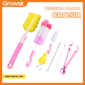 GROWSIR [7 IN 1] Sikat Botol Susu / Pembersih Botol Susu 7 Set / Sponge Spons Botol Susu CF061
