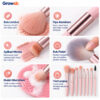 GROWSIR [8 in 1] Set Kuas Makeup Bulu Lembut Travel Aesthetic – Makeup Brush Set with Pouch MZ028