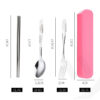 GROWSIR Alat Makan Sendok Garpu Sumpit Box Set Stainless Steel Sendok Set Souvenir FH004