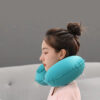 GROWSIR Bantal Leher Pompa Otomatis Traveling Inflatable Travel Neck Pillow XY063