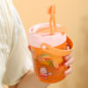 GROWSIR Botol Air Minum & Wadah Bekal Anak 2in1 550ml Karakter BPA FREE Anti Tumpah Free Sendok 054