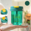 GROWSIR Botol Minum 2 in 1 dengan Sedotan 300ml Anti Bocor | Tumbler Transparan Warna Estetik BZ047