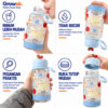 GROWSIR Botol Minum Anak Aesthetic 600ml Tutup Apel Anti Bocor Food Grade Gelas Minum Karakter Lucu dengan Pegangan BZ071