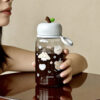 GROWSIR Botol Minum Anak Aesthetic 600ml Tutup Apel Anti Bocor Food Grade Gelas Minum Karakter Lucu dengan Pegangan BZ071