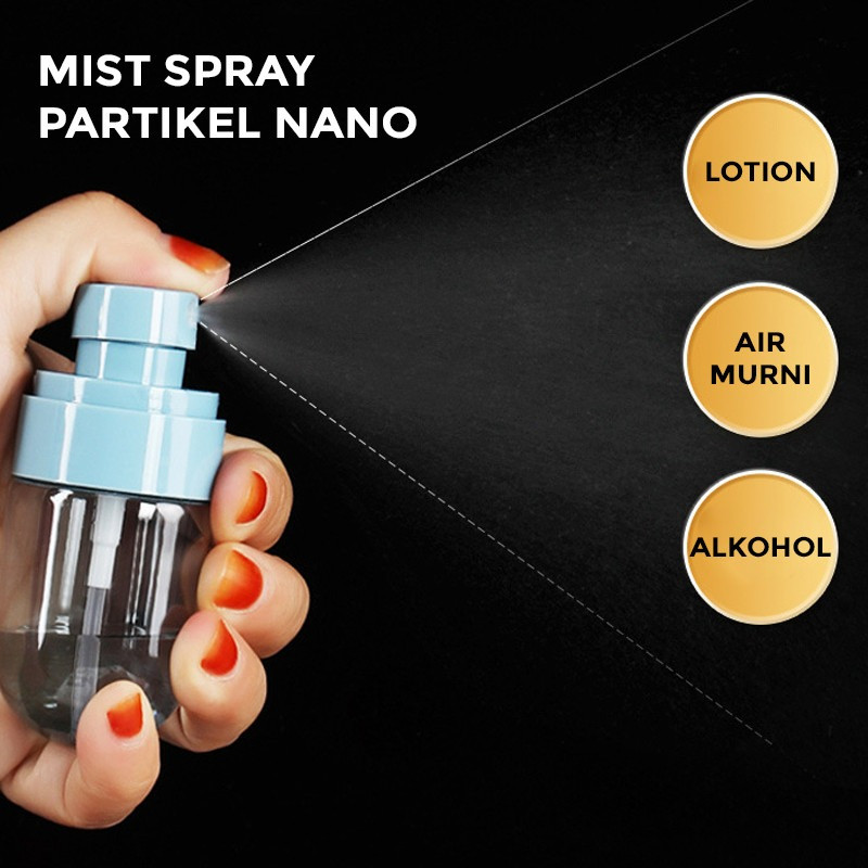 GROWSIR Botol Nano Mist Spray 30 60 80 100ml Botol Reffil Plastik Transparan Toner Face Mist Parfum