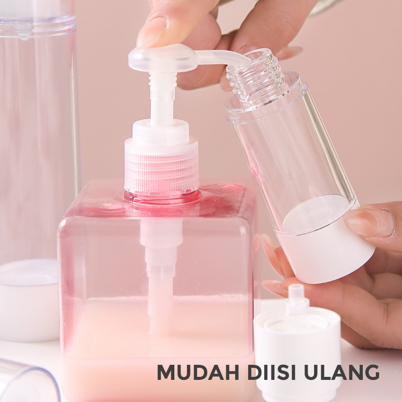 GROWSIR Botol Skincare Airless Pump Refill Travel Size Untuk Spray Serum Lotion Tebal Tersedia Dalam 4 Ukuran XY126