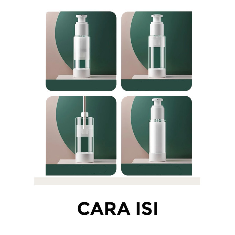 GROWSIR Botol Skincare Airless Pump Refill Travel Size Untuk Spray Serum Lotion Tebal Tersedia Dalam 4 Ukuran XY126