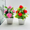 GROWSIR Bunga Mawar Plastik Tanaman Hias Artificial Aesthetic Mini Pot Rose Hiasan Ruang Tamu Estetik TH005