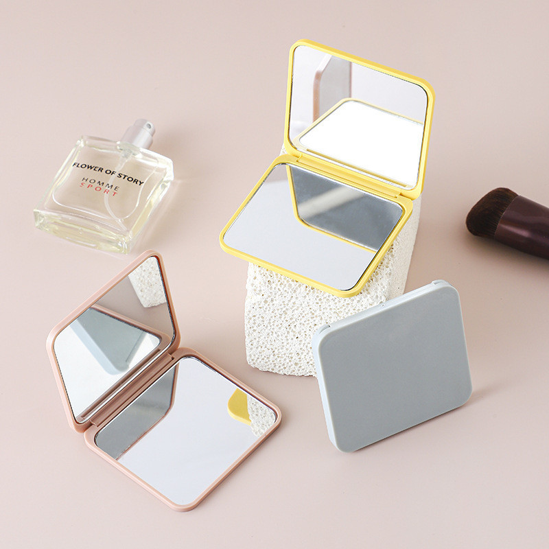 GROWSIR Cermin Lipat Mini Polos 2 Sisi Cermin Mini Portable Traveling Kaca Cermin Lipat Makeup MZ016