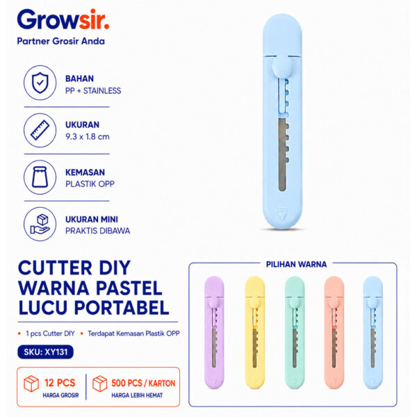 GROWSIR Cutter Mini DIY Warna Pastel Lucu Portabel Alat Pemotong Kertas Paket Cocok Untuk Souvenir XY131
