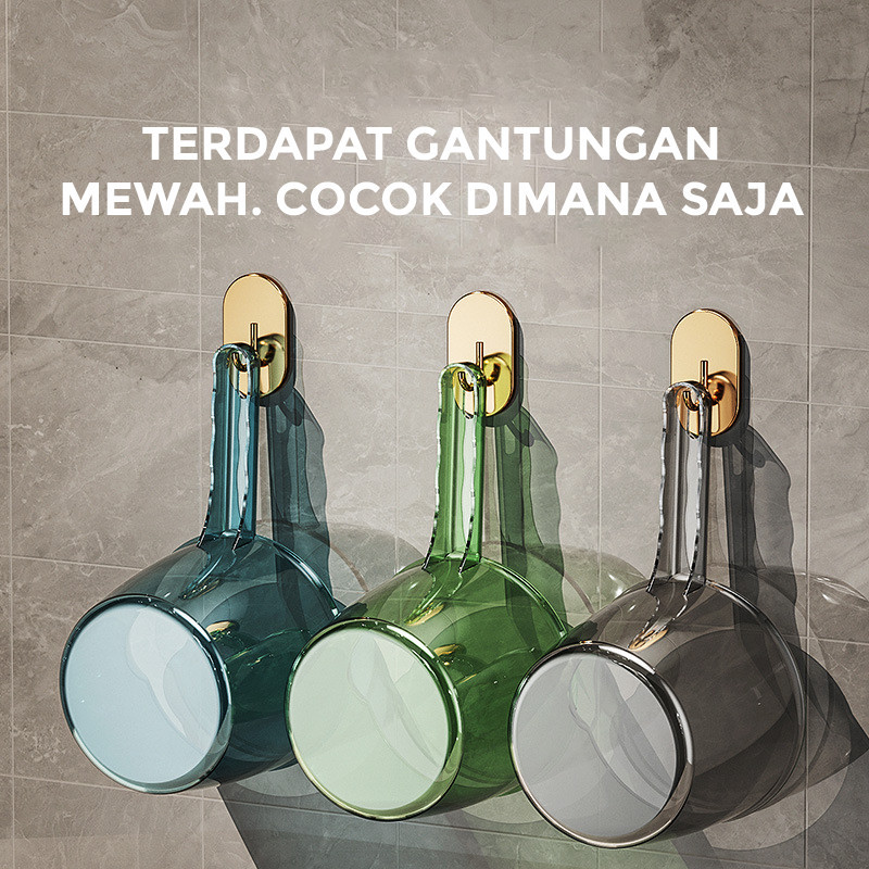 GROWSIR Gayung Transparan Desain Jepang Kuat Estetik Elegan Anti Pecah Anti Jamur XY119