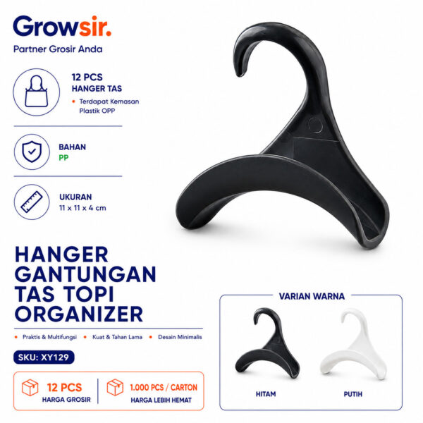 GROWSIR Hanger Gantungan Tas Topi Organizer untuk Lemari Multifungsi Serbaguna XY129