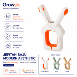 GROWSIR Jepitan Baju Kuat & Awet | Jepitan Pakaian Plastik PP + Pegas Stainless | Penjepit Jemuran Anti Mudah Patah XY050