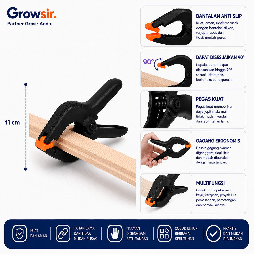 GROWSIR Klip Jepit Backdrop Studio Fotografi & Papan Woodworking Klip Plastik Spring Clamp Klem ABS Alat Penjepit XY054