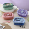 GROWSIR Kotak Makan 2 Sekat 900ml | Anti Bocor Food Grade | Bento Lunch Box Bekal Anak Dewasa Seal Silikon + Sendok Garpu FH096