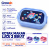 GROWSIR Kotak Makan 2 Sekat 900ml | Anti Bocor Food Grade | Bento Lunch Box Bekal Anak Dewasa Seal Silikon + Sendok Garpu FH096