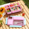GROWSIR Kotak Makan Aesthetic 4 Sekat 1150ml Lunch Box Bekal Set Sendok Garpu FH081