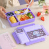 GROWSIR Kotak Makan Anak Set 4 Sekat 1150ml BPA FREE Sendok Garpu Lunch Box Bekal Sekolah FH080
