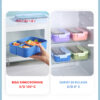 GROWSIR Kotak Makan Anti Tumpah 3 Sekat 1450ml Kotak Bekal Bento Lunch Box Free Sendok Garpu FH055