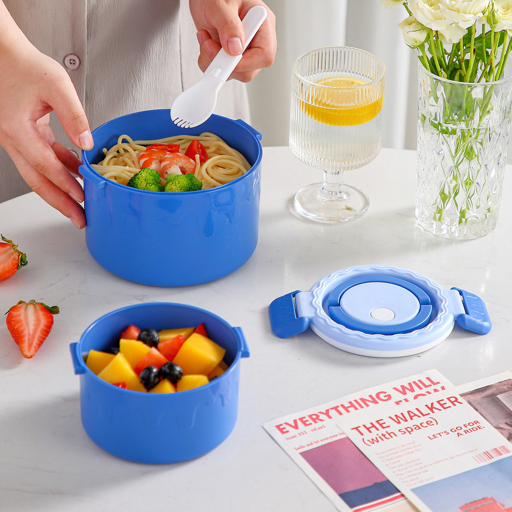 GROWSIR Kotak Makan / Bekal Bentuk Kue 2 Tingkat 1450ml Tebal Lunch Box Bekal Cake Set FH084