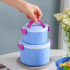 GROWSIR Kotak Makan / Bekal Bentuk Kue 2 Tingkat 1450ml Tebal Lunch Box Bekal Cake Set FH084