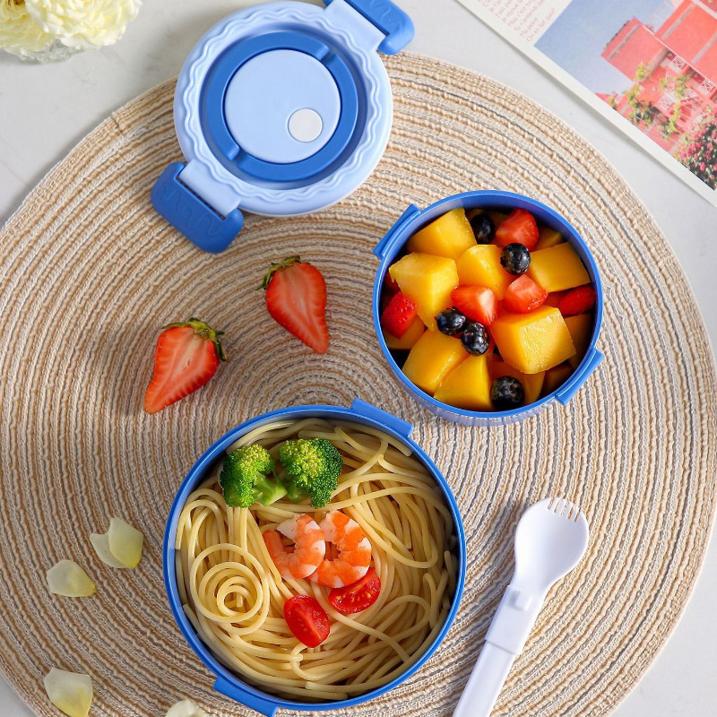 GROWSIR Kotak Makan / Bekal Bentuk Kue 2 Tingkat 1450ml Tebal Lunch Box Bekal Cake Set FH084