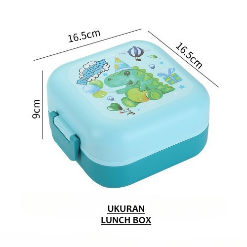 GROWSIR Kotak Makan Set 1150ml BPA FREE 2 Tingkat | Lunch Box Free Sendok + Botol Minum 400ml FH064