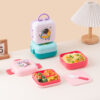 GROWSIR Kotak Makan Set 1150ml BPA FREE 2 Tingkat | Lunch Box Free Sendok + Botol Minum 400ml FH064