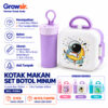 GROWSIR Kotak Makan Set 1150ml BPA FREE 2 Tingkat | Lunch Box Free Sendok + Botol Minum 400ml FH064