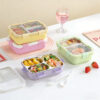 GROWSIR Kotak Makan Stainless Steel 304 Aesthetic 3 Sekat Anti Bocor Lunch Box Food Grade + Sendok Garpu FH093