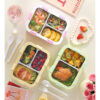 GROWSIR Kotak Makan Stainless Steel 304 Aesthetic 3 Sekat Anti Bocor Lunch Box Food Grade + Sendok Garpu FH093
