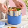 GROWSIR Kotak Makan Stainless Steel Bertingkat | Lunch Box Anti Tumpah Kotak Makan Bekal Food Grade Microwave FH084-SS