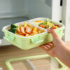 GROWSIR Kotak Makan Tebal 3 Sekat Anti Tumpah + Sendok Garpu Lunch Box Set BPA Free FH087