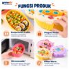 GROWSIR Lunch Box Anak Set Tumbler Karakter Kendaraan Kapal Selam Lucu | Kotak Makan Sekat Food Grade Microwave Safe Bekal Sekolah FH077