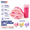 GROWSIR Lunch Box Anak Set Tumbler Karakter UFO Lucu | Kotak Makan Sekat Food Grade Microwave Safe Bekal Sekolah FH078